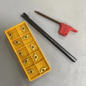7mm SDQCR07 Lathe Boring Bar Turning Tool Holder + DCMT070204 Carbide Insert - Picture 1 of 11
