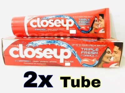 2 PACK CloseUp EverFresh Triple Fresh Formula Red Hot Gel Toothpaste