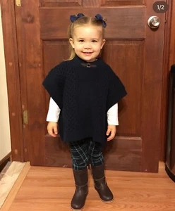 Janie And Jack Girl Navy Cape Size 18-24 - Picture 1 of 2