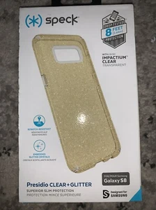Speck Presidio Clear and Glitter Case for Samsung Galaxy S8 - Gold - Picture 1 of 4