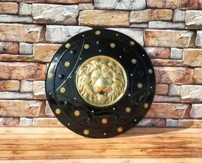 12" Lion Face Shield Medieval Replica Armor Shield Round HalloweenSpartan Shield - Image 1 of 4
