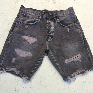 PURPLE BRAND STYLE NO-P020 BLACK DENIM SHORTS MEN'S SIZE 31x9 - Picture 1 of 13