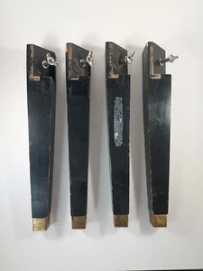 Set 4 15" Künstlerbank schwarz Holzbeine für Klavier oder Orgel Messingzwingen - Bild 1 von 19