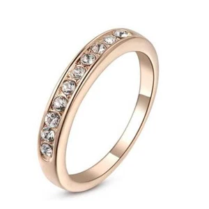 18K White Gold Plated Simulated Diamond Men Women Wedding Engagement Band Ring - Picture 1 of 21
