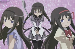 poster promo K-ON Puella Magi Madoka Magica anime Akemi Homura Yui Mio Tsumugi - Picture 1 of 2