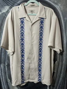 Camicia EIGHTY OTTO USA vintage uomo beige tribale casual con bottoni taglia XXL - Foto 1 di 10