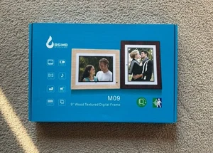 BSIMB M09 9" Wood Textured Digital Photo Frame - Picture 1 of 3
