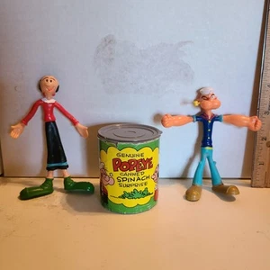 1979 Genuine Popeye & Olive Canned Spinach Surprise Bendable Figures - Picture 1 of 15