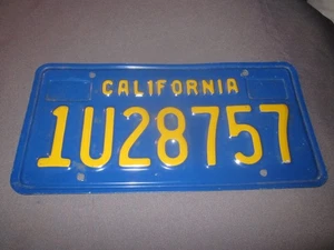 Vintage CALIFORNIA License PLATE Blue Yellow 1U28757 - Picture 1 of 6