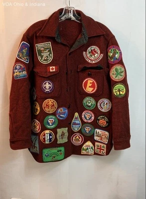 Vintage Woolrich Red Boy Scouts Wool Jacket - Size Large - Image 1 of 4