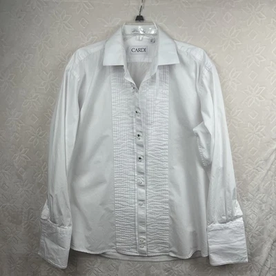 Camisa Esmoquin Cardi Para Hombre 16.5 34/35 Blanco Cuello Plisado Puños Franceses Algodón Foto 1 de 4