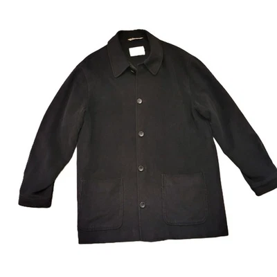 Abrigo Pronto Uomo Mujer Cuello Manga Larga Botón Guisante Negro Talla Mediana Foto 1 de 4