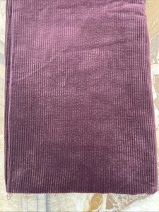 Vintage 70s Cotton Velvet Corduroy Fabric Plum Purple Med Weight 110x60” 3 Yds+ - Picture 1 of 5