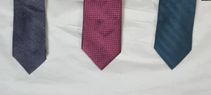 Nuevo con etiquetas Lote de 3 Corbatas Para Hombre 60" x 3" Murano 100% Mezcla Seda y Seda Azul Púrpura Granate - Imagen 1 de 6