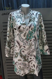 Arqueonautas Damen Shirt Kleid 802320 Paisley Pailletten Vintage neu Baumwolle - Picture 1 of 7
