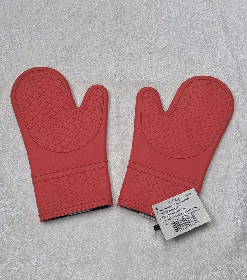 Guante Horno Silicona/Tela Norpro, Rojo Alto Resistente al Calor a 425°F  Foto 1 de 4