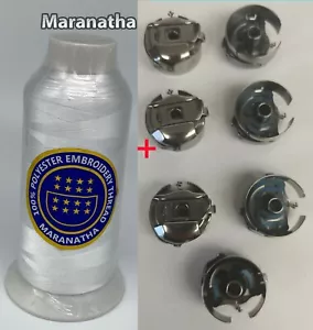 7 Stück Spulenkoffer + KONE POLYESTERFADEN für Tajima Barudan Brother Redline - Bild 1 von 4
