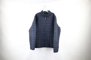Ben Sherman Mens Size XL Distressed Quilted Full Zip Puffer Jacket Navy Blue - Picture 1 of 11