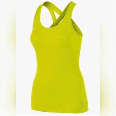 Camiseta sin mangas Asics Fit-Sana Rib Crossback amarillo verde para mujer, talla S Foto 1 de 4