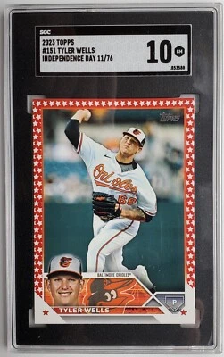 2023 Topps Independence Day Tyler Wells 11/76 SGC 10 GEM Mint - Image 1 of 2