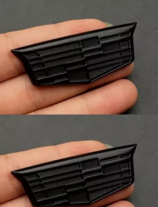 A Pair of 2 All Black 6cm Fender Side Emblems For Cadillac - Picture 1 of 1