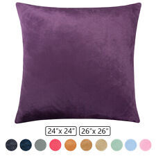 Velvet Throw Pillow Cover Easy Care Various Colors Cushione Cover 24" 26"