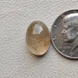 Designer golden rutilated quartz cabochon rutile quartz loose gemstone R13125 AU - Imagen 1 de 5