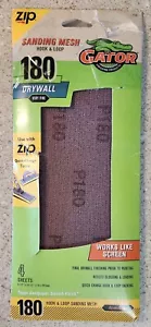 Zip Gator Hook Loop Sanding Mesh 180 Drywall Very Fine 4.5”x10.5” Sandpaper x 4 - Picture 1 of 2