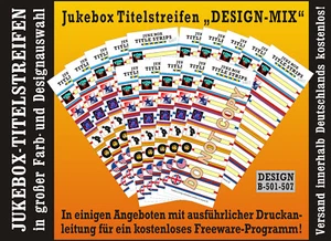 (B50-) ⭐ 245 Jukebox-Titelstreifen "DESIGNMIX" incl. Druckanleitung - Bild 1 von 1