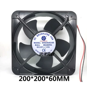 Ventilatore armadio DC 20060 20cm 12V 24V 200*60mm struttura metallica 2 fili flusso assiale - Foto 1 di 4