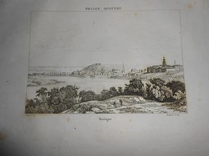 1836 ORIGINAL ANTIKER STAHLSTICH ANSICHT VON BOULOGNE FRANKREICH - Bild 1 von 1