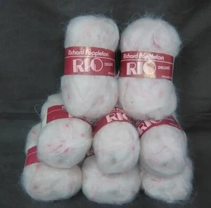 8 skeins Richard Poppleton ~ RIO Deluxe Yarn ~ Dye 3212 Shade 661 ~ Pink, White - Picture 1 of 1