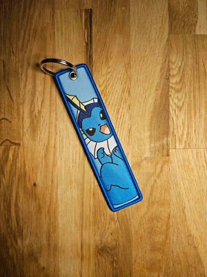 Embroidered Pokemon Keychain Keyring Kawaii Various Eeveelutions - Dark Vaporeon - Image 1 of 2
