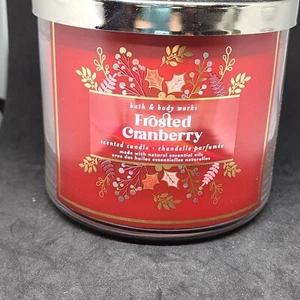 Bath & Body Works Frosted Cranberry 3-Wick Candle 14.5oz Large New - Picture 1 of 4