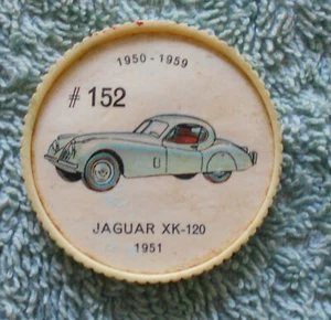 #D639. 1962 JELLO PLASTIC CARD #152 of 200 - JAGUAR XK-120 1950-1959 - Picture 1 of 2