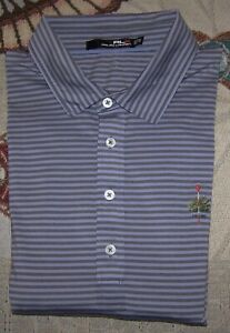 RALPH LAUREN RLX Polyester Spandex Polo Shirt MERION GOLF CLUB 2XL Purple & Gray