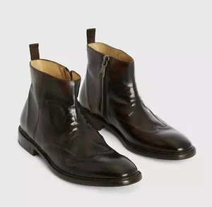 JOHN VARVATOS FLEETWOOD BOOTS LEATHER WALNUT 10.5 MADE IN ITALY Reg$795 Sale$595 - Picture 1 of 6