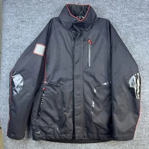 Puma Puffer Parka Ski Jacket Mens Medium Black Winter Pockets Hooded Outdoor P48 - Picture 1 of 21