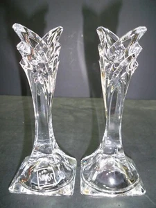 Mikasa Kerzenhalter Bleikristall Art Deco Vintage Paar 5 Zoll Glas - Bild 1 von 9