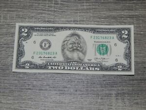 The Santa Claus US $2 Dollar Bill Real uncirculated money Santa Dollar item #119