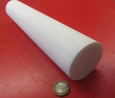Teflón PTFE Varilla Blanca Virgen (2 1/4") 2.25" Diámetro x 12" Largo, 1 Unidad Extruida Foto 1 de 4