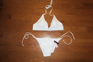 L/S ❤️ Victoria's Secret 2pc SET HALTER PUSH UP TOP +❤️ STRING BOTTOMS Swim suit - Picture 1 of 3