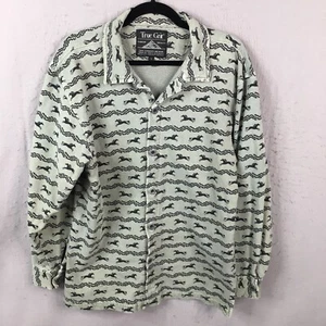 True Grit Shirt Mens Small Green Black Horses Western Primitive Painted Pony - Picture 1 of 21