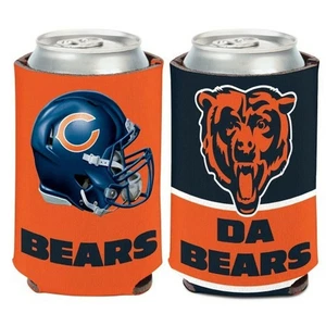 Chicago Bears Eslogan NFL Enfriador de latas Diseño de dos caras - DA BEARS - Imagen 1 de 1