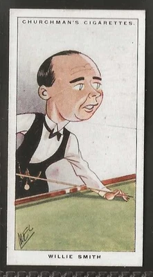 CHURCHMAN-MEN OF THE MOMENT IN SPORT 1928-#12- BILLIARDS SNOOKER - WILLIE SMITH  - Image 1 of 2