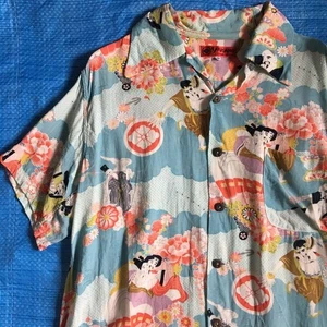 Evisu Yamane Aloha Shirt Men JPN Denim Brand Exclusive Limited Edition Rare Mode - Picture 1 of 13