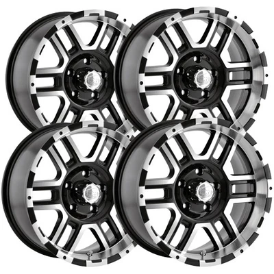 (Set of 4) Ion 179 16x8 6x5.5" +10mm Black/Machined Wheels Rims 16" Inch Foto 1 de 4
