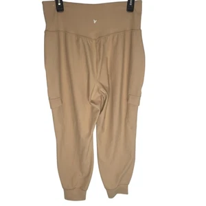 Old Navy Active Powersoft Jogger Pants Womens Large Beige High-Rise Cargo Go-Dry - Picture 1 of 15