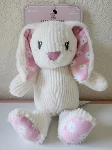 Plush Baby Bunny Pink Daisy Ears And Paws By Carried Away - Picture 1 of 4