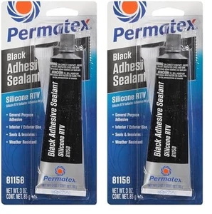Permatex 81158 Black Silicone Adhesive Sealant, 3 oz. Tube, Pack of 2, - Picture 1 of 7